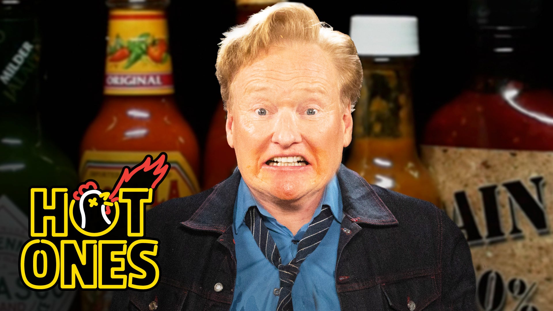 Conan O'Brien Needs a Doctor While Eating Spicy Wings